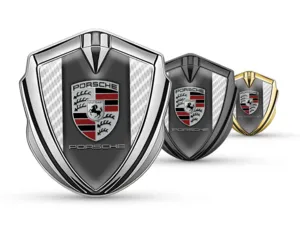 Porsche Metal Emblema Insignia Profesional Figura Acero Inox
